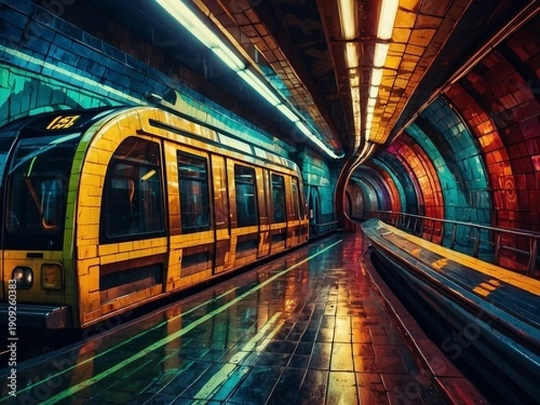 Obraz subway train in motion