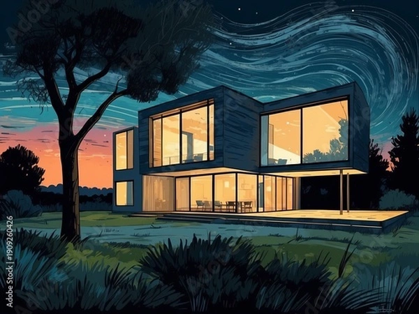 Obraz house in the night