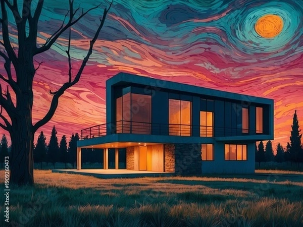 Obraz house in the night