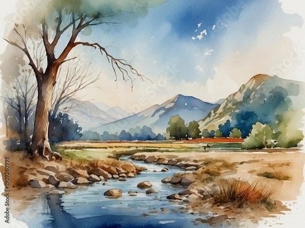 Obraz mountain landscape with lake