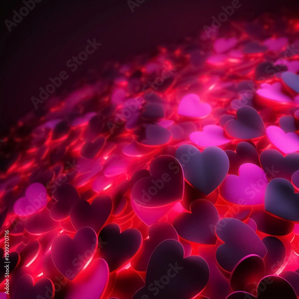 Obraz Bold Valentine background, large overlapping hearts