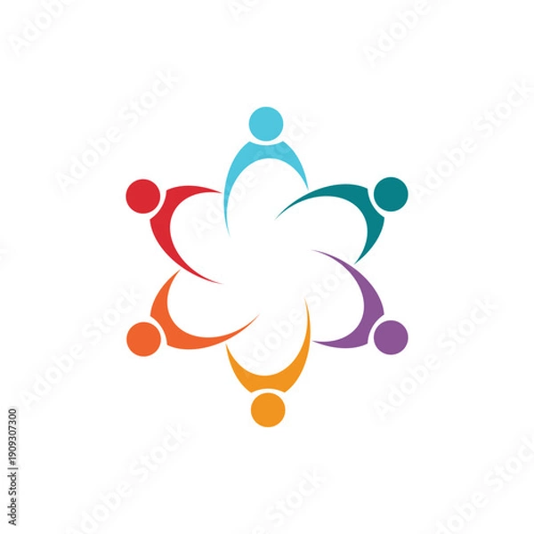 Obraz global community logo icon vector illustration