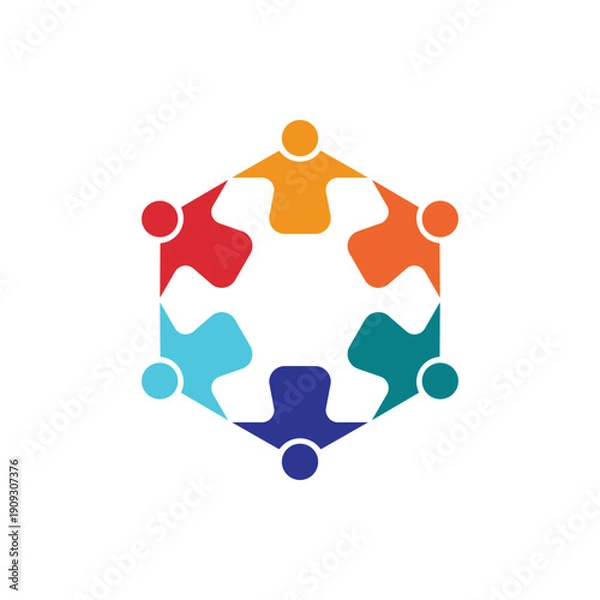 Obraz global community logo icon vector illustration