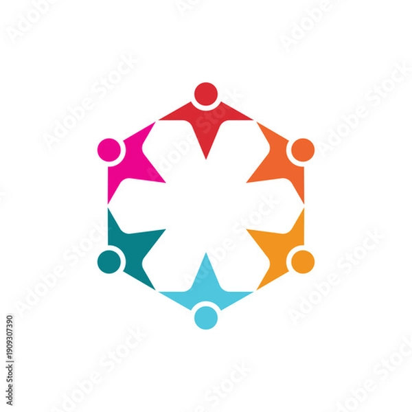 Obraz global community logo icon vector illustration