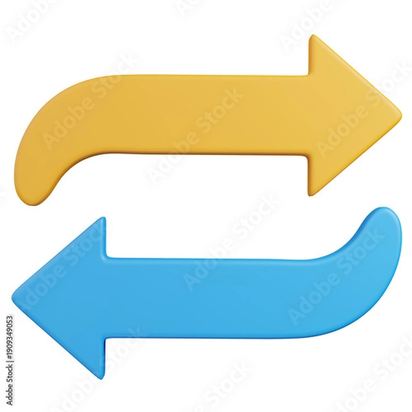Obraz 3D  render Dynamic Arrows for Refresh, Exchange, and Loop Actions icon 