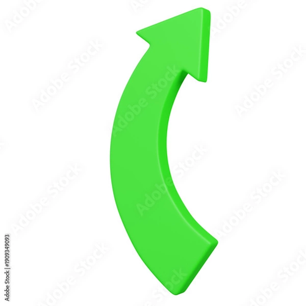Obraz 3d render Right curved Arrow icon 