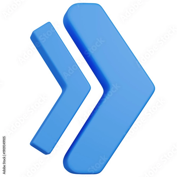 Obraz 3D render Blue Double Right Arrow Fast Forward Icon