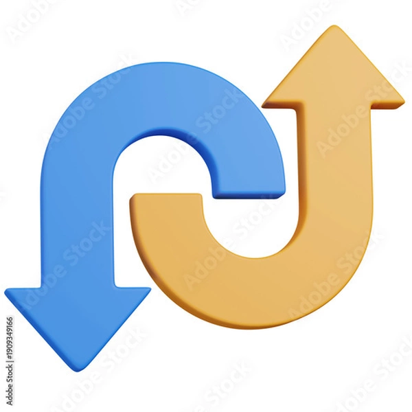 Obraz 3d render Circular Process Arrows icon 