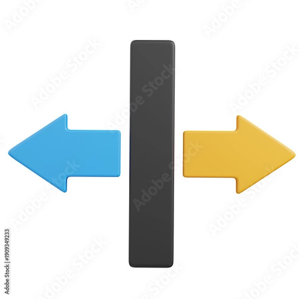 Obraz 3d render Wide Arrow icon 