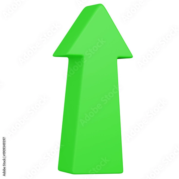 Obraz 3d render green up arrow icon 