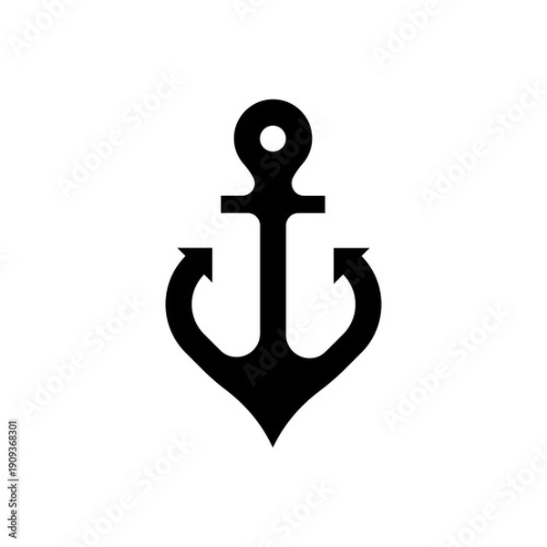 Obraz Illustration of a simple anchor shape vector