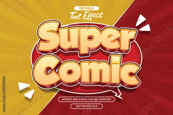 Obraz Super comic editable text effect with comic background