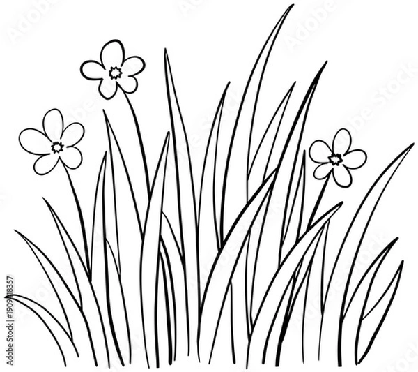 Obraz 풀과꽃 라인아트