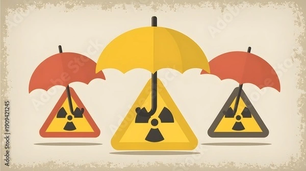 Fototapeta concept with protective abstract forms surrounding volatile financial graphs