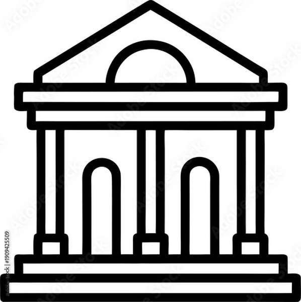 Obraz museum icon outline vector icon