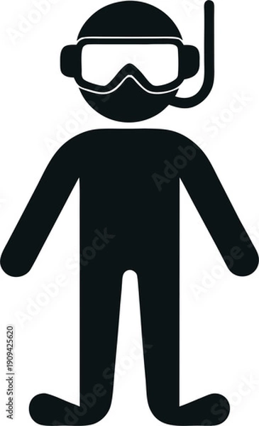 Obraz snorkeling icon silhouette vector icon