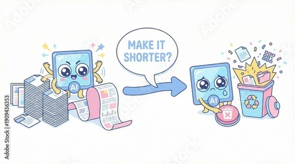 Obraz AI assistant shortening long documents and discarding excess content visually