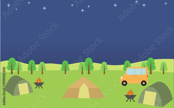 Obraz 夜のキャンプ場