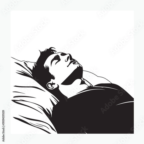 Fototapeta man sleeping on bed