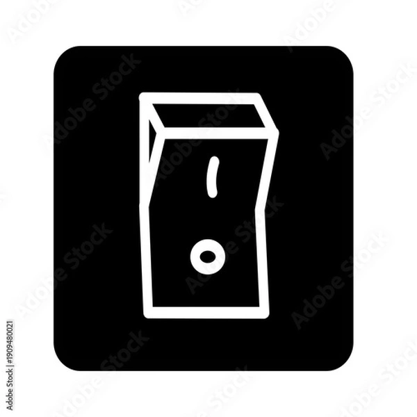 Obraz Electric switch icon. Power off sign.Toggle switch off position vector icon. Vector graphic, not Artificial Intelligence, logo illustration. Replaceable vector design.