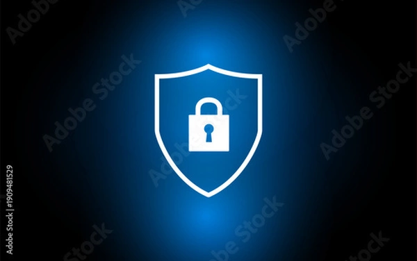 Obraz Cyber security technology concept , Shield With Keyhole icon , personal data , vector illustration.