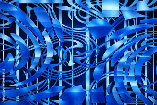 Obraz 青のグラデーション抽象アート背景