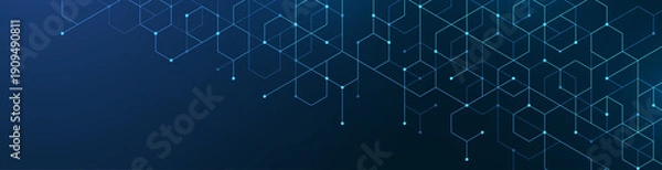 Obraz Abstract digital blockchain cube blocks concept. 3D big data cubes quantum computer technology idea. Artificial intelligence data core cubes design element illustration