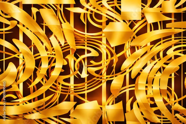Obraz 金色の抽象グラフィック背景アート