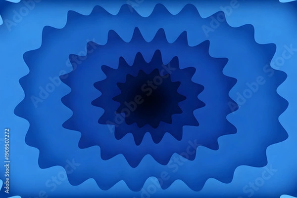 Obraz 抽象的な青いグラデーションの波形トンネルデザイン