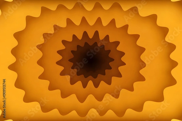 Obraz 金色の抽象波形トンネルデザイン