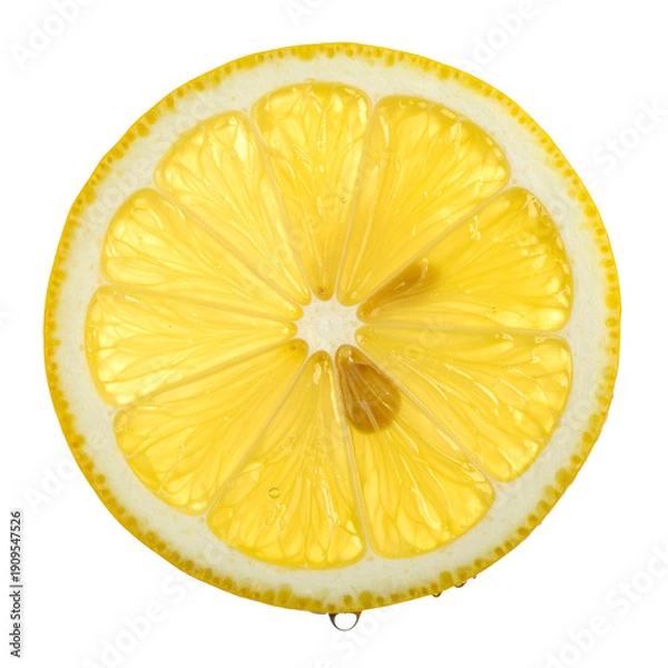 Fototapeta lemon slice isolated on transparent background