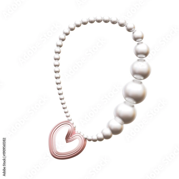 Obraz 3d love pearl neckles render 