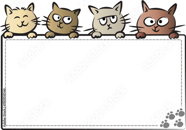 Obraz cats with blank card