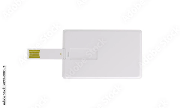 Obraz USB card isolated Mockup. 3D rendering