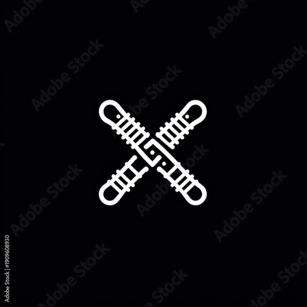 Obraz Black and white logo featuring keys.