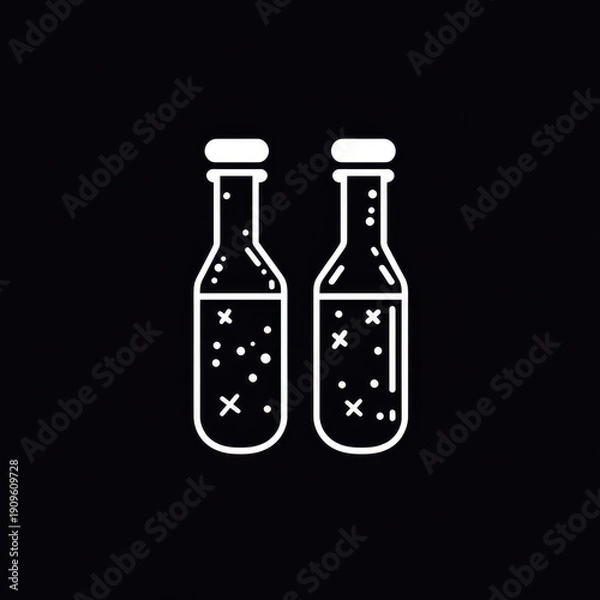 Obraz soda bottles on black background.