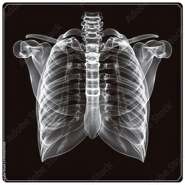 Obraz X-ray showing lungs.