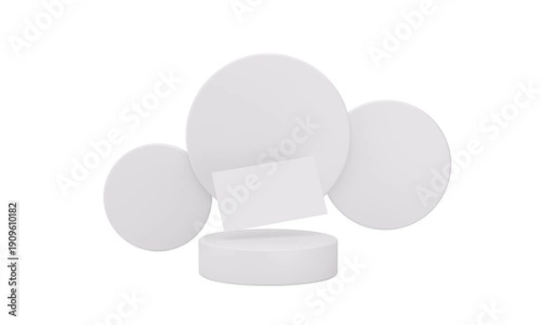 Obraz Floating card shapes podium