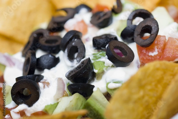 Obraz 7 layer bean dip close up