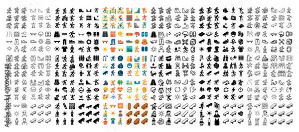 Obraz Diverse people and objects icon collection