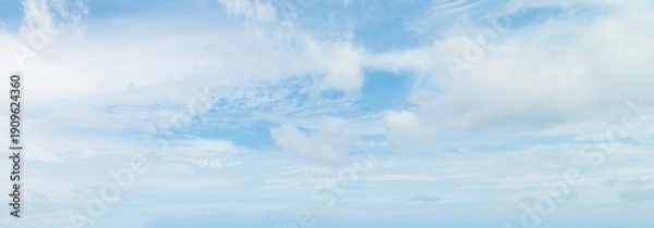 Obraz Blue sky with white cirrus clouds