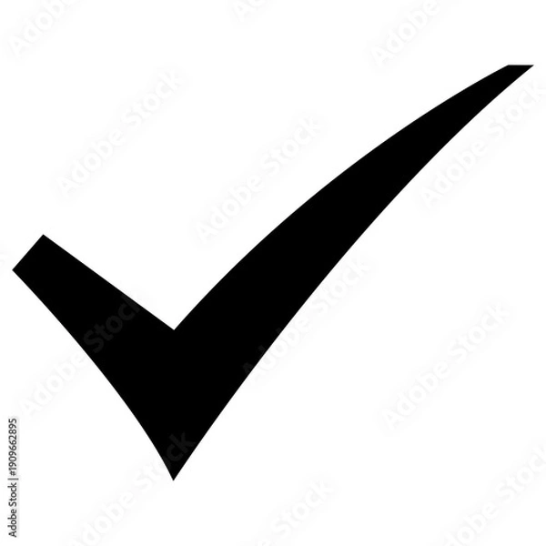 Obraz Black Check Mark Icon Isolated on White Background