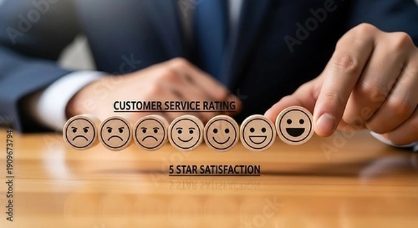 Obraz Customer Service Rating Five Star Satisfaction.