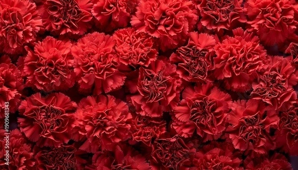 Fototapeta red carnation flowers background