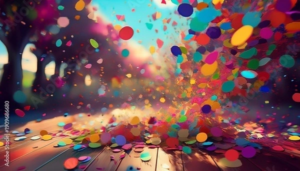 Obraz realistic colorful confetti
