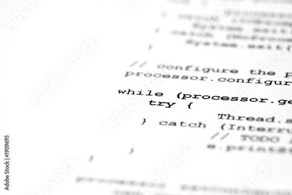 Obraz boucle programmative et code source