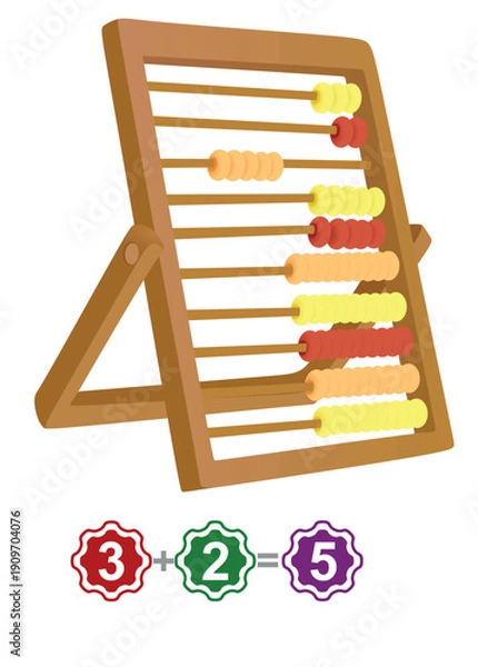 Fototapeta Kids counting frame. vector illustration