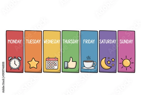 Obraz Weekday Flashcards