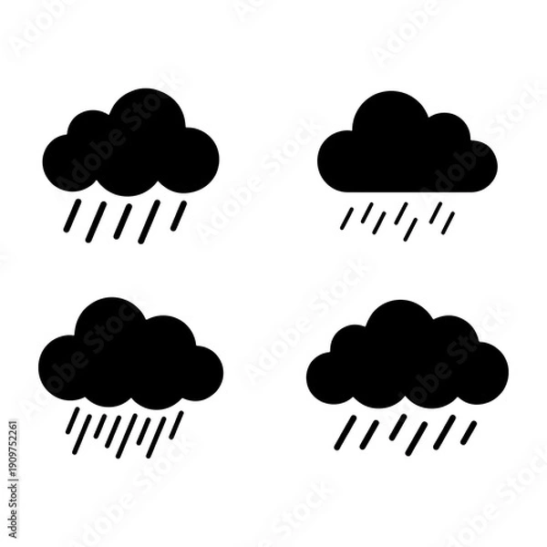 Obraz Vector weather icons isolated on transparent background