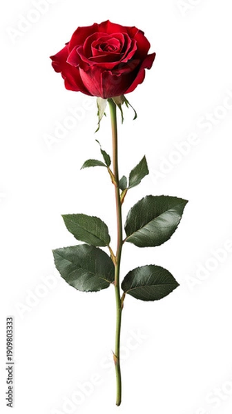 Obraz A red rose on a transparent background.